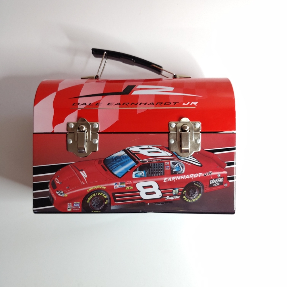 Dale Earnhardt Jr. Bright Red # 8 Metal Lunch Box Nascar racing lunch pale
